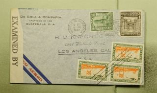Dr Who 1942 Guatemala Airmail To Usa Wwii Censored Pair E49004