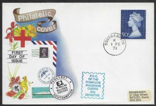 Gb 1973 Wessex Fdc 50p All Over Phosphor With Southampton Cds Cv £120