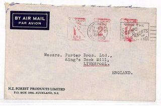 Vv307 1949 Zealand Compound Meter Mail Commercial Airmail {samwells - Covers}