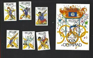 Belize Sc 899 - 904 905 Sheet (1988) Complete Mh