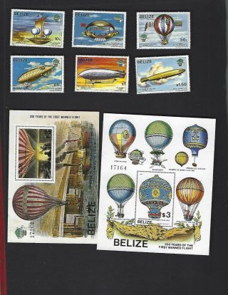 Belize Sc 672 - 7 678 - 9 Sheets (1983) Complete Mh