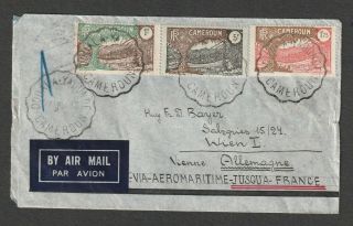 Cameroun France 1938 Airmail Cover To Vienna Austria