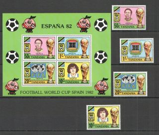 S137 1987 Tanzania Football World Cup Spain 82 197 - 0 Michel 26 Euro Kb,  Set Mnh