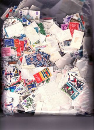 600 Grams Pre - Decimal Gb Kiloware Off - Paper Commemorative Stamps