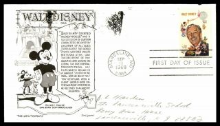 Mayfairstamps Us Fdc 1968 Missouri Walt Disney Day Lowry Unsealed First Day Cove