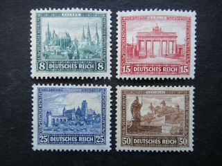 Germany 1930 Stamps Cathedral Of Aachen Brandenburg Gate Berlin Castle Of M