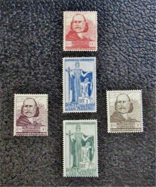 Nystamps Italy San Marino Stamp 84 - 88 Og H $33