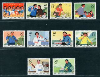 China 1966 Women In Public Service Mnh Og Xf - Complete Set