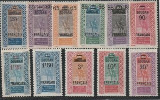 French Sudan - French Colonial - Complete Set Of 11 Stamps Mh (souf 137)