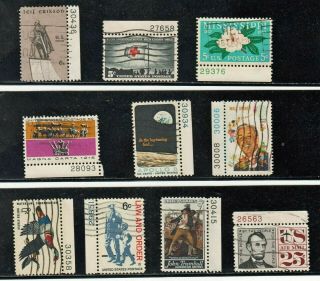 Us Special Lot 10 Different Stamps With Plate Numbers