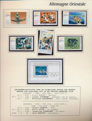 Xb71616 Germany 1980 Olympic Games Paintings Fine Lot Mnh