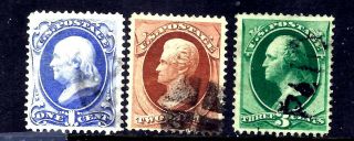 Us Stamps - 145 - 147 - - 1 - 3 Cent 1870 - 71 Bank Note Issues - Cv $38