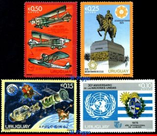 C409 - 12 Uruguay 1975 Events: On Onu; Artigas; Apollo - Soyuz Space; Aviation; Mnh