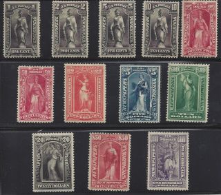 Usa Pr114 - Pr125 Newspaper Stamps Set Of 12 1895 - 1897