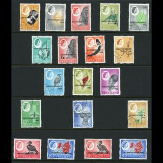 Swaziland 1968 Independence Ovpts.  Sg 142 - 160.  Fine.  (wb847)