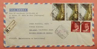 Dr Who 1978 Spain Mora De Ebro Registered Airmail To Usa 118976