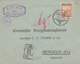 705) Turkey 2.  12.  1939 - 30 Kurus Ankara Kalesi On Registered Cover To Holland