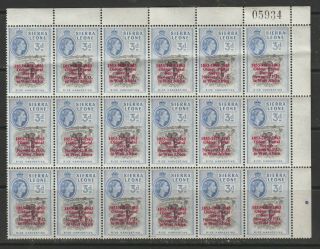 A Block Of 18 Stamps From Sierra Leone Overprinted 1963.
