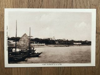 China Old Postcard Canton Fort Bayard Seen From The Sea