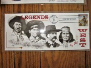 Legends Of The West Geronimo Annie Oakley Wyatt Earp Limited Edition 1994 Fdc