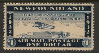 Newfoundland $1.  00 1932 Airmail Hinged