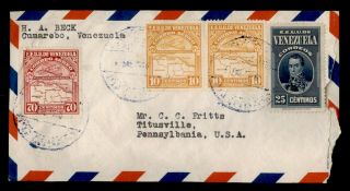 Dr Who Venezuela To Usa Multi Franked Air Mail C126022