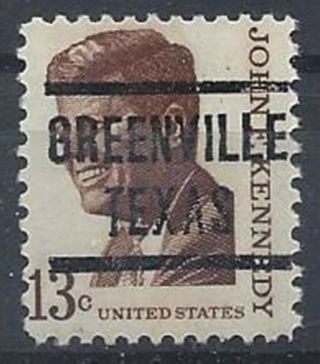 Texas Precancels,  Prominent American,  Greenville,  Type 204,  13c John F.  Kennedy