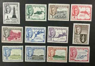 British Virgin Islands,  102 - 113,  1952 Set Of 12,  Fvf,  Og,  Mnh.  Cv $50.  90.  (bjs)