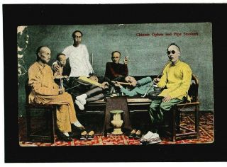 Hong Kong - 1910 - Ke Vii - China Opium & Pipe Smokers Postcard - Victoria Cds