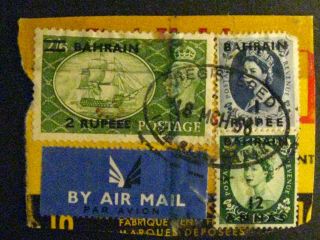 Bahrain 78b Used/tied On Small Piece Wrinkles Type Iii A198.  9203