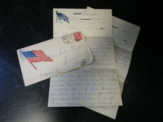 1898 Spanish American War Cover With Letter To Wife - Camp Thomas,  Chickamauga