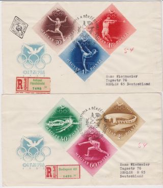 Stamps 1952 Hungary Olympics First Day Cover Postal History