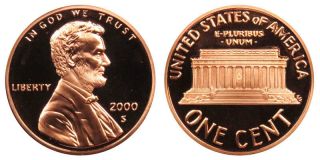 2000 S Lincoln Memorial Cent Gem Deep Cameo Proof Penny Hand Selected From Roll
