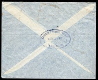 Bolivia 1946 airmail cover w/stamps from La Paz to Switzerland via Panagra 2