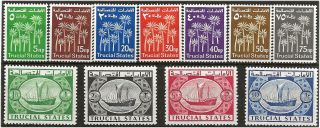 Trucial States 1961 Definitive Set Sg1 - 11 Mounted