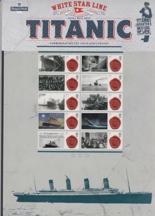 Royal Mail Smilers Commemorative Sheet - Titanic - 100th Anniv - 2012 - Mnh