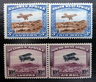 South West Africa 1931 Airmails Se - Tenant Pairs Mounted Sg86/7 Nq456