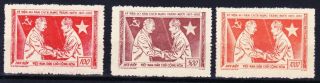 North Vietnam 1957 Russian Revolution 40th Anniv.  Sc 61 - 63 Mng As Issued