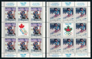 Yugoslavia - Calgary Olympic Games Mnh Sheets Set (1988)