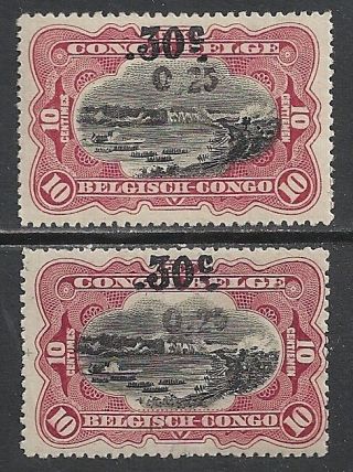 Belgian Congo 1923 Obp 104a - 105a Mnh Vf