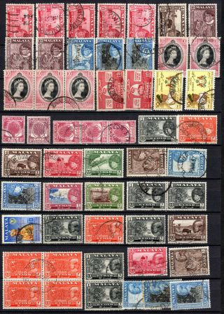 Malaya Straits Settlements 1953 - 1960 Johore Kedah Selection Of Stamps