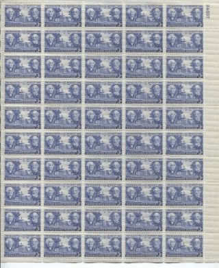 Washington & Lee University 1949 3c Stamps Full Sheet 50 Mnh Scott 982 (e9 01)