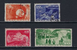 1935 Russia Scott 551 - 554 Moscow Subway Set Of 4 Cto H W/gum
