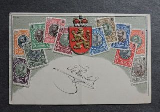 1905 Russia Zieher Embossed Stamps Postcard,  Stamp Back Austria See Back W@w