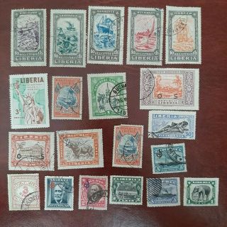 20 X Old Stamps Of Liberia