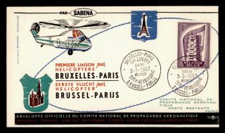 Dr Who 1957 Belgium Brussels To Paris Sabena First Helicopter Flight C119975
