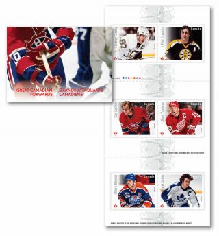 2016 - Canada - Nhl - Forwards - Permanent - Stamps - Booklet Of 6 - Mnh