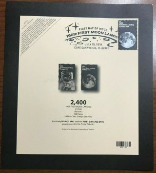 Deck Card For 2019 1969 Moon Landing 50th Forever Moon Stamp With Fdoi Cancel