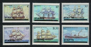 St.  Kitts Ships 6v Mnh Sg 42 - 47