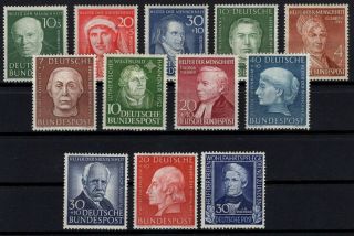 P000058/ Germany Bund Stamps – 1949 / 1954 Mh Selection 204 E